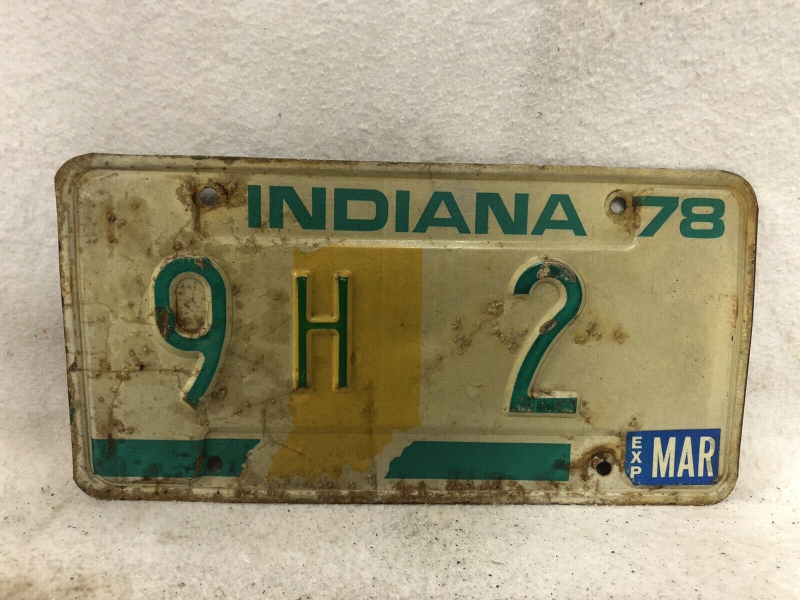Vintage 1978 Indiana License Plate ~ Low Number 2 #2