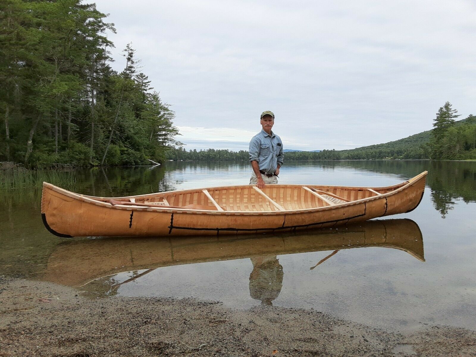 Handmade Birch Bark Canoe